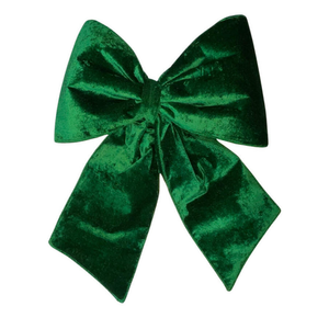 18" x 23" Plush Emerald Velvet Christmas Bow