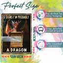 2 x Dragon Signs Bookshelf Decor 5 Signs I'm Probably A Dragon Vintage Wall Art Decor for Home Office Library Cafe Book Lovers 12x16inch