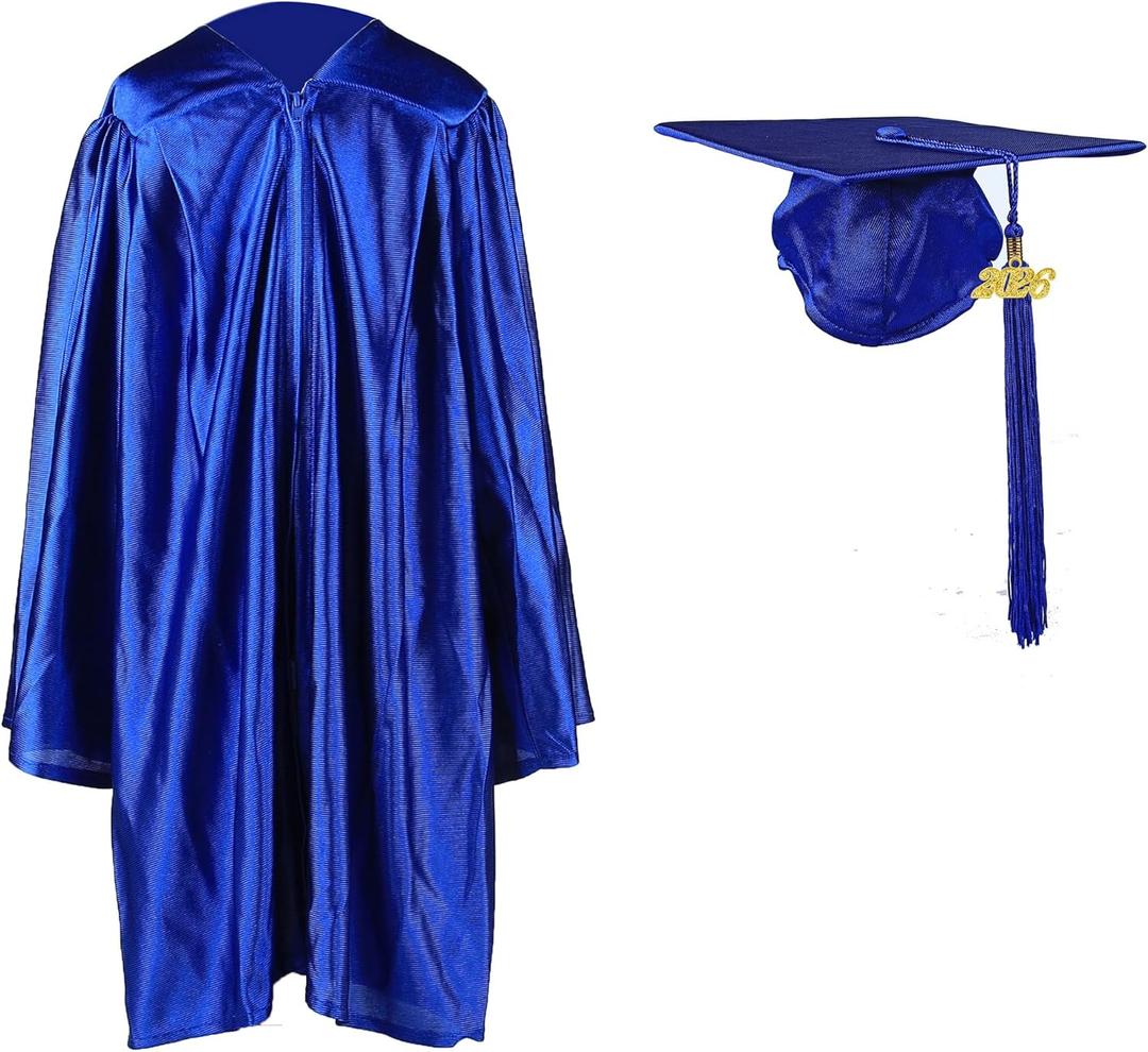 Shiny Kindergarten Graduation Cap and Gown Set (21, Royal Blue)
