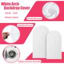 Arch Backdrop Stand and White Cover Set of 2(7.2FT/6FT),Wedding Arch Backdrop Stand,Balloon Arch Stand Metal Frame for Birthday Wedding Baby Shower Garland Party Ceremony Decor