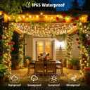 4 Pack Solar String Lights, Total 132Ft 400 LED Solar Powered Twinkle String Lights Waterproof with 8 Lighting Modes Green Wire for Patio Garden Party Yard Wedding Decors (Warm White)