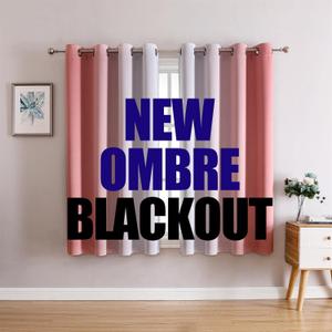 G2000 Blackout Curtains & Drapes for Bedroom Living Room 63 Inch Length Pink and Greyish White Room Darkening Window Treatments Ombre Thermal Insulated Light Blocking Grommet Backdrop 2 Panels Set