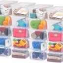 IRIS USA 20-Pack Storage Bins with Lids, 6 Quart, Shoe Boxes Clear Stackable Containers Organize Shoes Closet Shelves, Classroom Organization Teacher Tools, Game Storage - BPA-Free Plastic