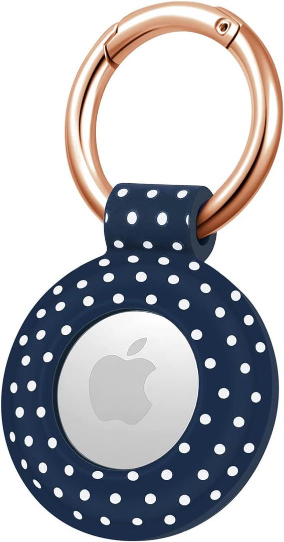 WITHit Apple Air Tag Silicone Cover (Dabney Lee, Navy Dottie)