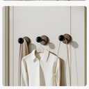 Adhesive Wooden Wall Hooks,4-Pack Farmhouse Decorative Natural Dark Walnut Wall Mounted Hooks for Towel,Keys,Hats,Coats,Robe, Bags& More - Durable & Stylish Home Decor for Entryway, Bathroom, Bedroom