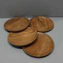 Samhita Acacia Wood Round Wood Plates Set of 4, Easy Cleaning & Lightweight for Dishes Snack, Dessert.(7" x 7" x 1")