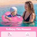 LAYCOL Baby Pool Float with Canopy UPF50+, 5 Point Safety Buckle No Flip Over, Inflatable Toddler Floaties Infant Pool Floats with Double Air Chambers, Baby Beach Essentials/Traval for 3-36M