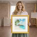 Vintage 14x14 Picture Frame, Antique Gold Photo Frames with Plexiglass Front,Ornate Square 14x14 Frame Display 10x10 with Mat or 14 x 14 Picture Frame Without, Wall Décor,1 Pack,Gold