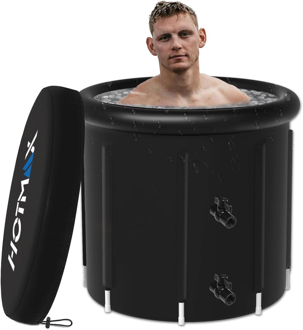 HotMax Ice Bath Tub for Athletes with Water Chiller Interfaces, 99 Gal Cold Plunge Tub for Recovery, Multi-layer 8-Leg Portable Bathtub Adult, Ice Tub for Cold Water Therapy(31.5 x 29.6)