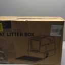 L7 Ultra-Stainless Steel Litter Box with Smart Odor Control System, XXL Extra Large Enclosed Metal Cat Litter Box with Lid for Kitty&Big Cats, High Sided Enclosure with Scoop & Mat, Anti-Leakage-Grey