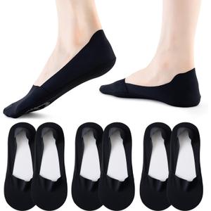 VFM 6 Pairs Women's No Show Ultra Low Cut Liner Socks - Ice Feeling, Non-Slip, Invisible, Thin (5-9)