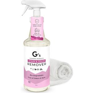 G's Cleaning Biodegradable Stain & Odor Remover Spray  32 oz Pet Urine Enzyme Cleaner  Pet Odor Eliminator for Home  Cat & Dog Pee Carpet Cleaner  Stain Remover for Rug, Floor, Furniture, Mattress