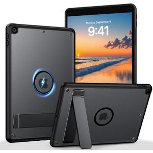 BENTOBEN for Magnetic iPad 9th Generation Case, for iPad 10.2 Case 2021/2020/2019 with Kickstand Design Slim Translucent Matte Shockproof Protective Cute Girl Boy Tablet Cover, Black