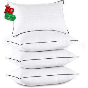 JOLLYVOGUE Pillows Standard Size Set of 4, Collection Bed Pillows for Sleeping, Hotel Quality Pillows for Side, Back and Stomach Sleepers, Soft Supportive Oeko-Tex Certified Down Alternative Filling