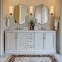 ANDY STAR Brushed Nickel Wavy Oval Mirror Scalloped Edge - Modern Bathroom Wall Mirror 22x30 Inch, Corrosion Resistant, Easy Clean SUS Frame