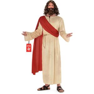 Morph Jesus Costume For Men Plus Wig And Beard - Jesus Christ Halloween Robe Outfit (XX-Large)