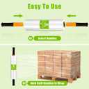 Cosy Family Plastic Wrap Stretch Film Roll - 1000ft 60 Gauge Industrial Strength 15 inch Wide Clear Plastic Wrap Roll with Handles for Pallet Wrapping Shipping Moving - Clear, Pack of 4