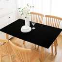 Wolkemer Fitted Rectangle Tablecloth Spandex Stretch Black Cocktail Table Cover Elastic Edge Topper Cap for Dining Wedding Party Picnic 42 x 72 Inch
