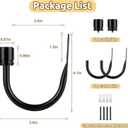 Curtain Holdbacks 2 Pack, HOTOZON Decorative Curtain Tieback with Screws Wall Mounted, Curtain Hooks for Drapes with Simple End Finials, Black (1 Pair/2 Pack), Small