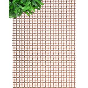 2 Pcs Stainless Steel Antique Bronze Decorative Mesh Sheet 12" x 24" 7 x 7 mm Square Mesh Openings Titanium Plated Metal Panel for Cabinet Doors, Furniture Grille, Vent Cover, DIY Projects