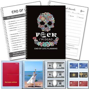 End of Life Planner, Can Store Bank Cards, Envelopes, Photos Death Note Book, Sorry It's Your Problem Now Because Im Dead, If I Die Binder This Book Can Help Your Lover Comprehensively