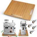 Joy&Grace Appliance Slider for Kitchen Appliances 360 Rolling Sliding Tray for Coffee Maker Countertop, Bamboo Coffee Pot Slider Rolling Tray with Universal Rollers (Natural, Large 16"x13")