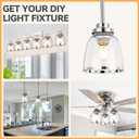 6 Pack Ceiling Fans Glass Shade Covers, Clear Glass Shade Replacements Globes Lampshades with Round Silver Border, Screw-Fixed Lamp shade for Light Fixtures Chandelier Sconces Vanity Lights