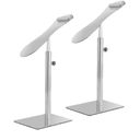 Shoe Display Stand Silver, Risers Stand Countertop Adjustable Shoe Rack Retail Supplies Stainless Steel Shoe Display, 2 Sets of Shoe Rack
