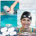 Relaxweex 2 Pack Nose Plugs for Swimming for Adults and Kids (Age 7-12), Waterproof Soft Silicone Swimming Protectors Nose Block Nostril Plugs for Swimmers Surfers Water Sports(White,Adults)