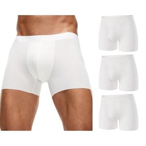 Everhero Men's Boxer Briefs Underwear, Silky Cool Trunks with ComfortFlex Waistband Seamless Soft Boxers, Moisture Wicking (US, Alpha, Small, Regular, Regular, White*3) S