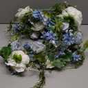 Lvydec 2 Pack Artificial Peony Flower Garland - 6ft Silk Peony Red Flower Garland Arch Flower Vine for Wedding Party Table Decoration (Blue and White)