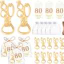 50Pcs 80th Birthday Bottle Opener Set 80th Birthday Party Favors 80th Golden Bottle Openers Personalized Party Favors Wedding Anniversaries Souvenirs Favors For Guests Party