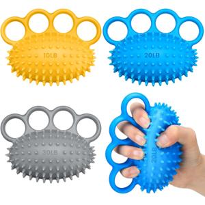 3 Pack Hand Exercise Balls 3 Level Set Finger Strengthener Therapy Hand Balls Grip Strength Trainer Squeeze Stress Relief for Adults Elderly Stroke Arthritis Carpal Tunnel