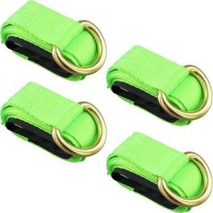 JOIKIT 4 Pack 2 Inch x 8.2 Ft Lasso Tow Strap with D Ring Auto Tie Down for Wheel Lift, Wrecker, Rollback, Tow Truck, Green