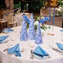 3 Set 14" 12" 10" Blue and White Christmas Tree Decor Chinoiserie Christmas Tree Table Decor Large Cone Porcelain Xmas Trees for Holiday Wedding Party Mantle Table Centerpiece Home Indoor Outdoor