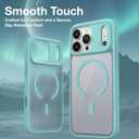 Magnetic for iPhone 17 Pro Max Case (Compatible with MagSafe)(Full Camera Protection)(Military Grade Drop Protection)(Anti-Scratch) Translucent Matte Shockproof Protective Cover, Blue