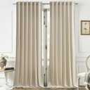 Timeper Cream Beige Velvet Curtains 96 inches 2 Panels, Luxury Curtains for Bedroom Living Room Thermal Insulated Super Soft Window Drapes,Back Tab & Rod Pocket,W52 x L96 inches