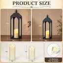 Kittmip 25"&19"&13" Large Decorative Lantern Outdoor Indoor, Set of 3 Black