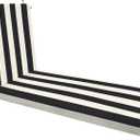 Honeycomb Outdoor Chaise, 22.5" W x 70" L, Cabana Stripe Black & Ivory Patio Cushion