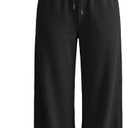 JEKAOYI Wide Leg Sweatpants for Women High Waisted Baggy Sweat Track Pants Drawstring Casual Lounge Pants with Pockets (Black, XL)