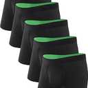 TIICHOO Washable Incontinence Underwear for Men Regular Absorbency Incontinence Boxer Briefs with Fly 5 Pack, 4XL