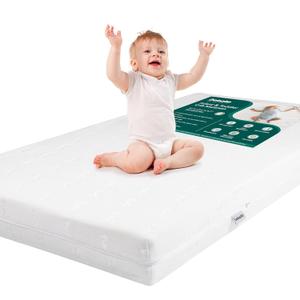BABELIO Breathable Crib Mattress, Dual-Sided, Memory Foam, Waterproof, Removable and Machine-Washable Cover, for Toddler and Baby 52" x 27"