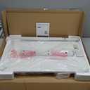 GTPLAYER Small Standing Desk with Wheels, Pneumatic Mobile Rolling Laptop Desk, Adjustable Height Overbed Bedside Table Computer Workstation for Home Office (28" W x 16" D, White)