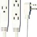 Axis 3-Outlet Indoor Extension Cord with Flat-Profile Plug - 8-foot, White (45505)