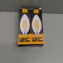 E14 Base LED Filament Candle Shape Light Bulb,E14 European Base Bulb,Warm White 2700K 400LM 40W Equivalent,C35 Clear Glass Torpedo Shape Bullet Top,No-Dimmable (2-Pack)