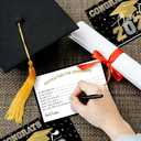 2 x 50PCs Graduation Wish & Advice Cards for Class of 2026 - Graduation Party Favors ，Graduation Decorations, Congrats Grad Graduation Cards to Cherish Memories（Black and Gold）