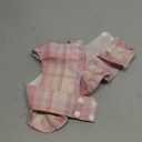 1 Pcs Pink Plaid Dog Dress Set, Cute Bow Tie Puppy Outfits with Bownot, Harness Leash Set for Small Girl Dogs Cats Birthday Holiday Outdoor Walking S