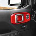 RT-TCZ for Wrangler JL Inner Door Handle Bowl Cover Decor Trim for Jeep Wrangler JL JLU Gladiator JT 2018 Up Red Interior Accessories 4pcs