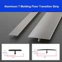 NeatiEase T Molding Floor Transition Strip, Aluminum Laminate Floor Strip Floor Flat Divider Strip for Joining Floor Gaps, Threshold, Floor Tiles, Gray, 4ft x 0.8in (3pcs)