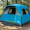 EVER ADVANCED 6 Person Camping Tent, Blackout Tent for Camping Instant Cabin Tents for Family with Rainfly, 60s Easy Setup, Water-Resistant (Blue)
